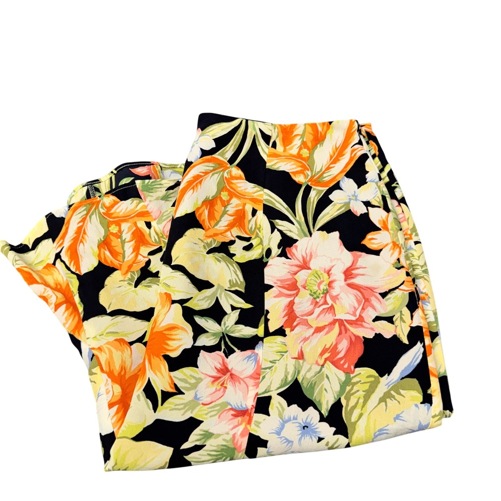 Vintage Talbots Skirt Pure Silk Womens 10 (30x24 ACTUAL) Floral Multi Color‎